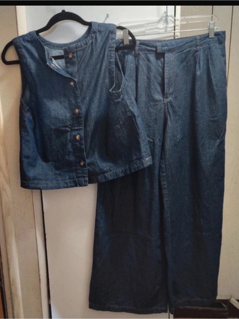 Workshop Republic Clothing Dark Blue Denim Two-Piece Set